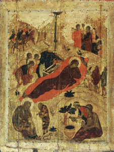 Рождество Христово. Икона Андрея Рублева. 1405