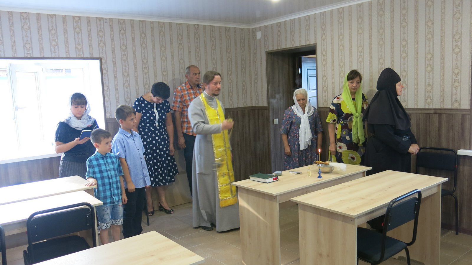 Освящение нового учебного класса детской воскресной школы Свято-Николаевского собора г. Стаханова. 19.08.2020